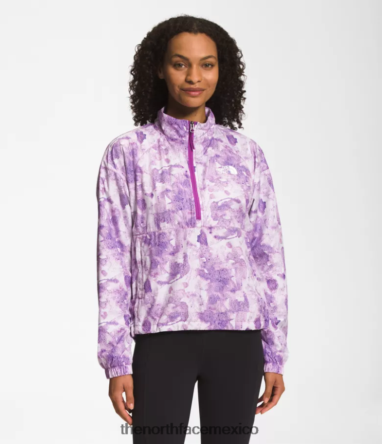 The North Face ropa NFHLJL1019 estampado de tinte tonal de flor de cactus púrpura mujer jersey hidrenalina 2000 - Image 1