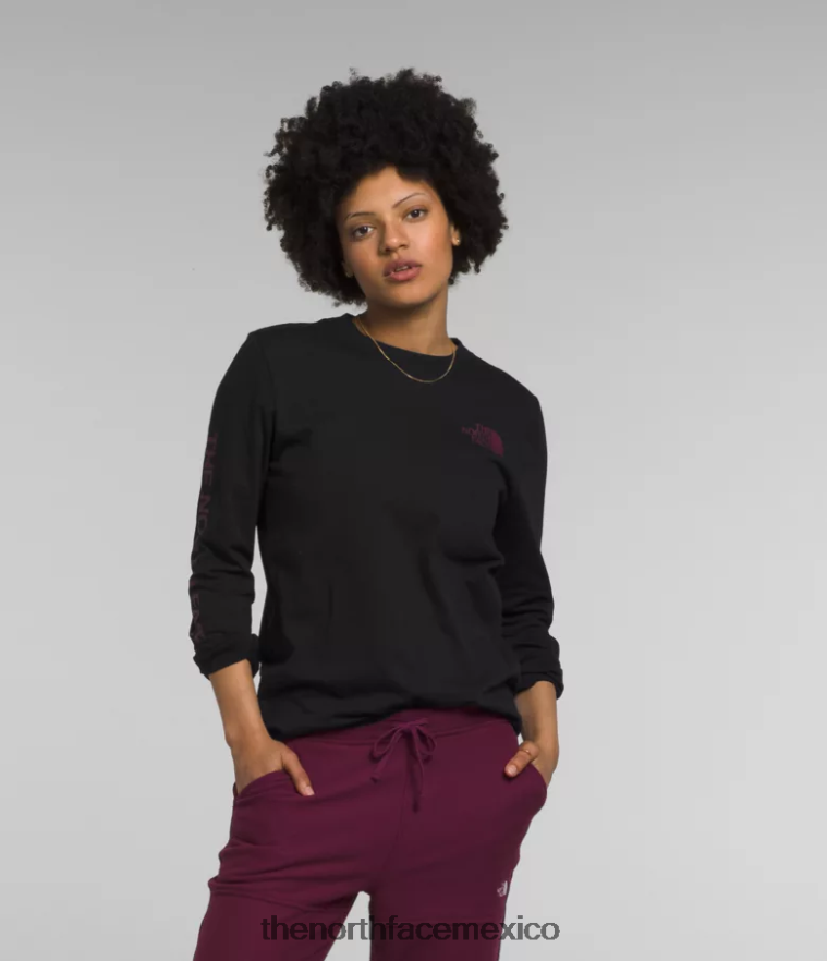 The North Face ropa NFHLJL1094 tnf negro/mora mujer camiseta de manga larga con estampado gráfico - Image 1