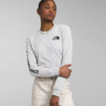 The North Face ropa NFHLJL1095 tnf gris claro jaspeado mujer camiseta de manga larga con estampado gráfico