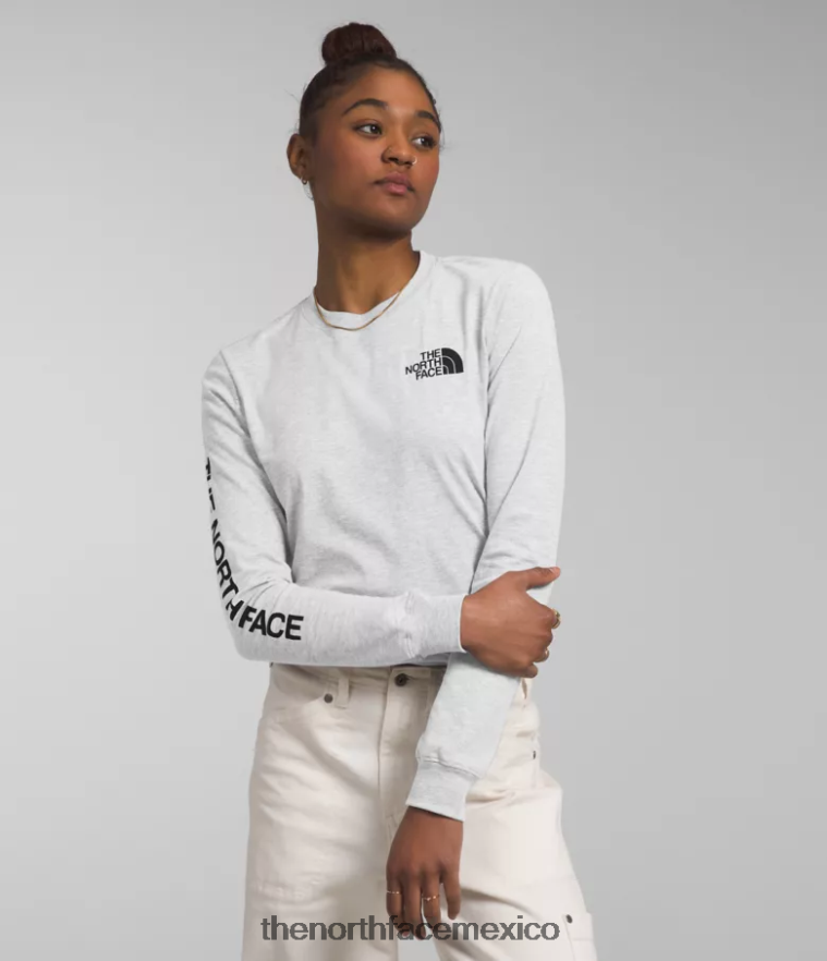 The North Face ropa NFHLJL1095 tnf gris claro jaspeado mujer camiseta de manga larga con estampado gráfico - Image 1