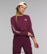 The North Face ropa NFHLJL1096 mora blanca/musgo rosa mujer camiseta de manga larga con estampado gráfico