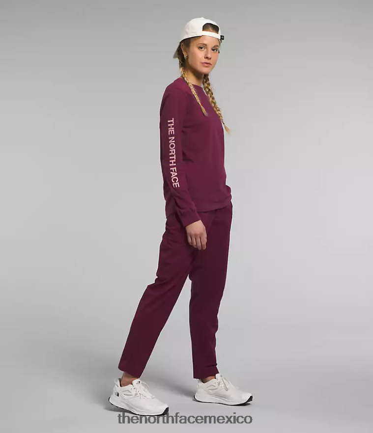 The North Face ropa NFHLJL1096 mora blanca/musgo rosa mujer camiseta de manga larga con estampado gráfico - Image 3