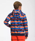 The North Face ropa NFHLJL1107 impresión panorámica retro de montaña naranja niños sudadera con capucha de lana de campamento - Image 2