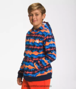 The North Face ropa NFHLJL1107 impresión panorámica retro de montaña naranja niños sudadera con capucha de lana de campamento - Image 3