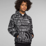 The North Face ropa NFHLJL1109 tnf negro tnf marcador logo estampado niños sudadera con capucha de lana de campamento