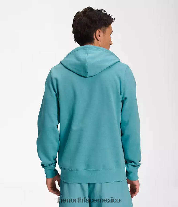 The North Face ropa NFHLJL1122 aguas de arrecife coral azul hombres sudadera con capucha jumbo de media cúpula - Image 2