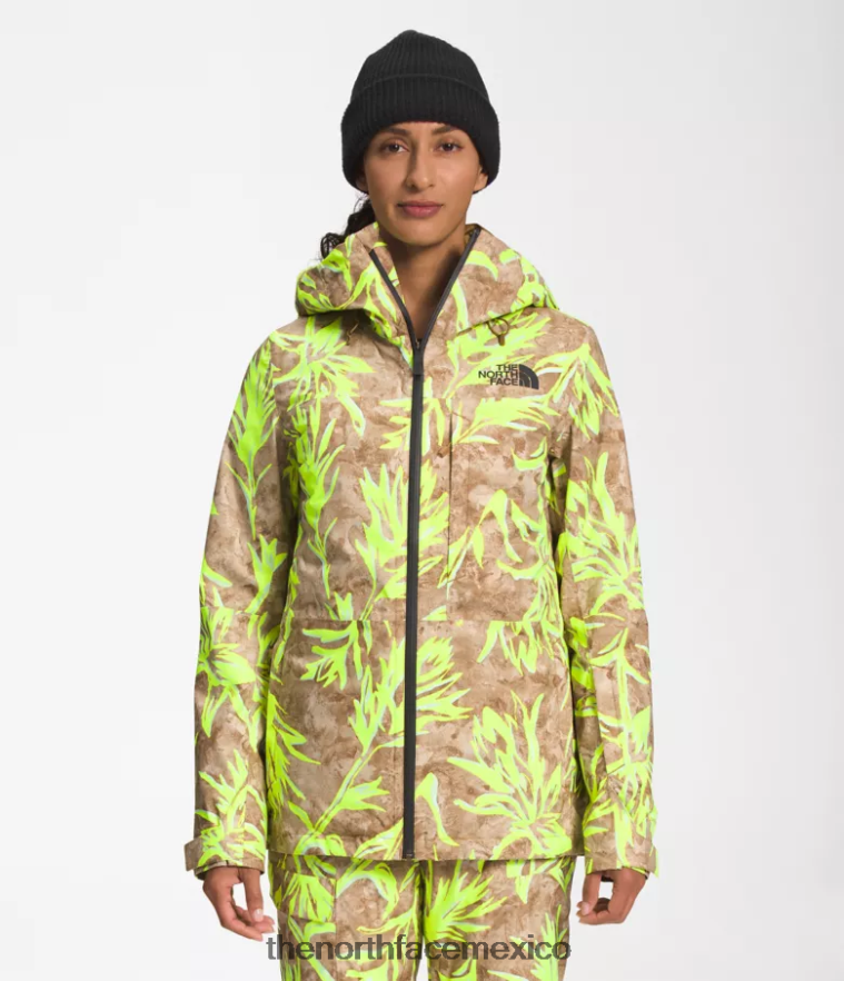 The North Face ropa NFHLJL1175 impresión de pincel de pradera marrón utilitario mujer chaqueta triclimate thermoball eco nieve - Image 1