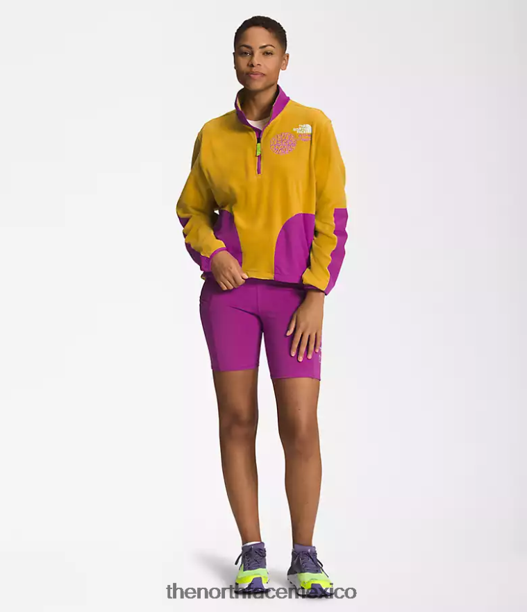 The North Face ropa NFHLJL1180 flor de cactus amarilla/púrpura de madera de flecha mujer trailwear fantasía cresta -cremallera - Image 2
