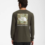 The North Face ropa NFHLJL1211 nuevo estampado de camuflaje punteado verde topo/oliva militar hombres camiseta de manga larga con caja nse
