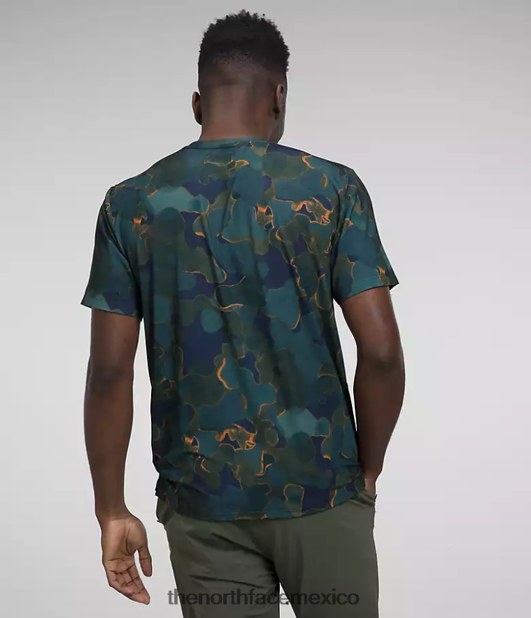 The North Face ropa NFHLJL1264 estampado de textura de camuflaje azul marino Summit hombres deambular de manga corta - Image 2