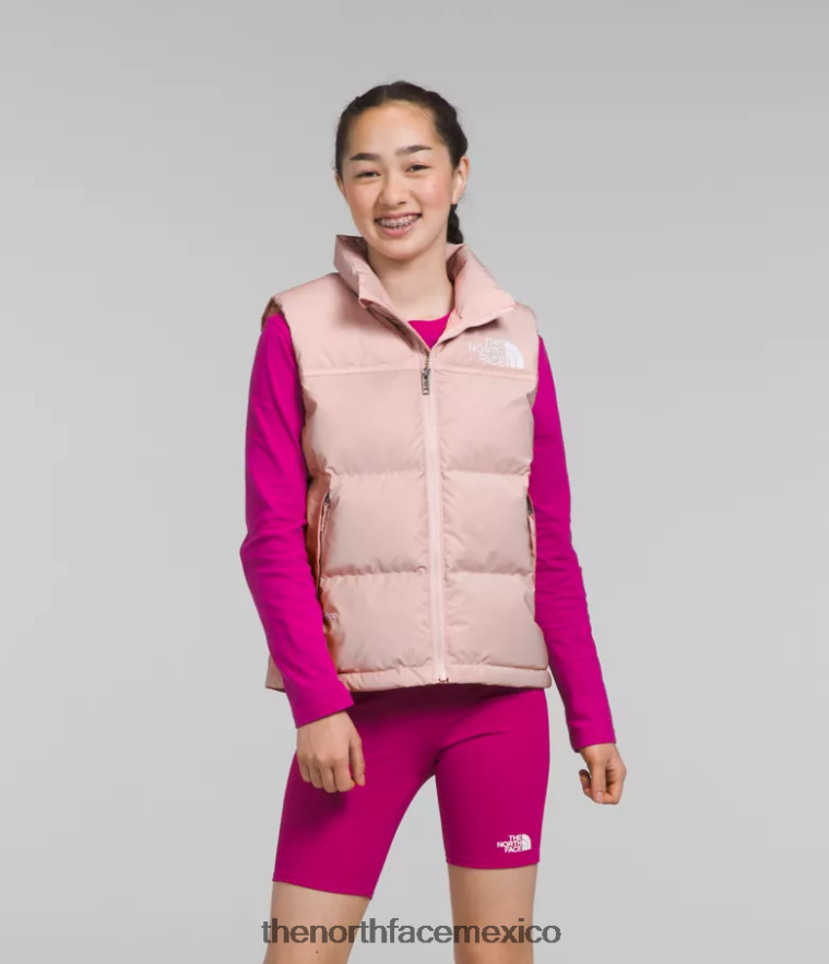 The North Face ropa NFHLJL188 musgo rosa niños chaleco retro nuptse 1996 - Image 1