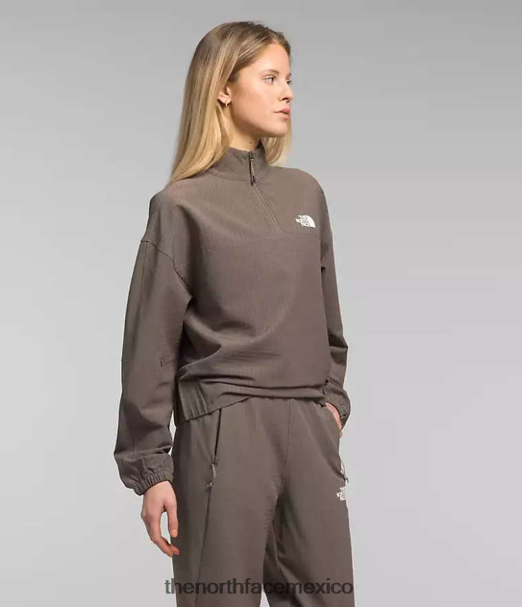 The North Face ropa NFHLJL250 halcón marrón mujer rejilla tekware 1/4 zip - Image 4