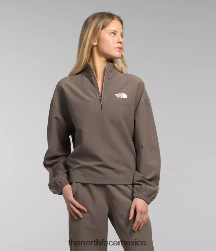 The North Face ropa NFHLJL250 halcón marrón mujer rejilla tekware 1/4 zip - Image 1