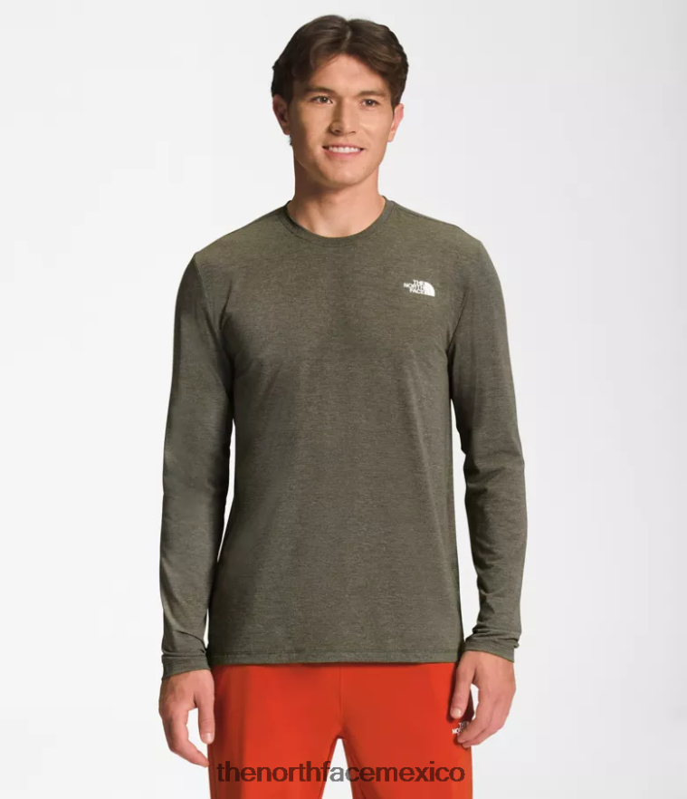 The North Face ropa NFHLJL25 nuevo gris topo verde brezo hombres pasear de manga larga - Image 1