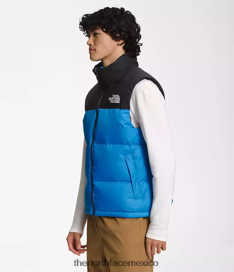 The North Face ropa NFHLJL289 azul súper sónico hombres chaleco retro nuptse 1996 - Image 3
