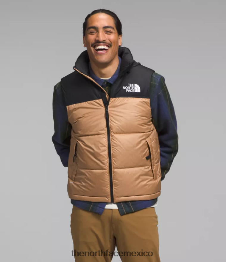 The North Face ropa NFHLJL291 mantequilla de almendras hombres chaleco retro nuptse 1996 - Image 1