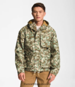 The North Face ropa NFHLJL296 estampado de camuflaje punteado en color verde oliva militar hombres chaqueta de lluvia utilitaria m66