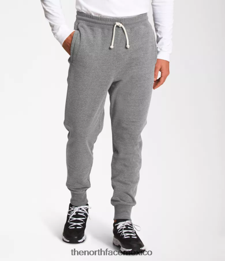 The North Face ropa NFHLJL307 tnf gris medio jaspeado hombres joggers con parches Heritage - Image 1