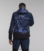 The North Face ropa NFHLJL344 cumbre azul marino naturaleza remix print/cumbre azul marino hombres chaqueta cortavientos trailwear - Image 2