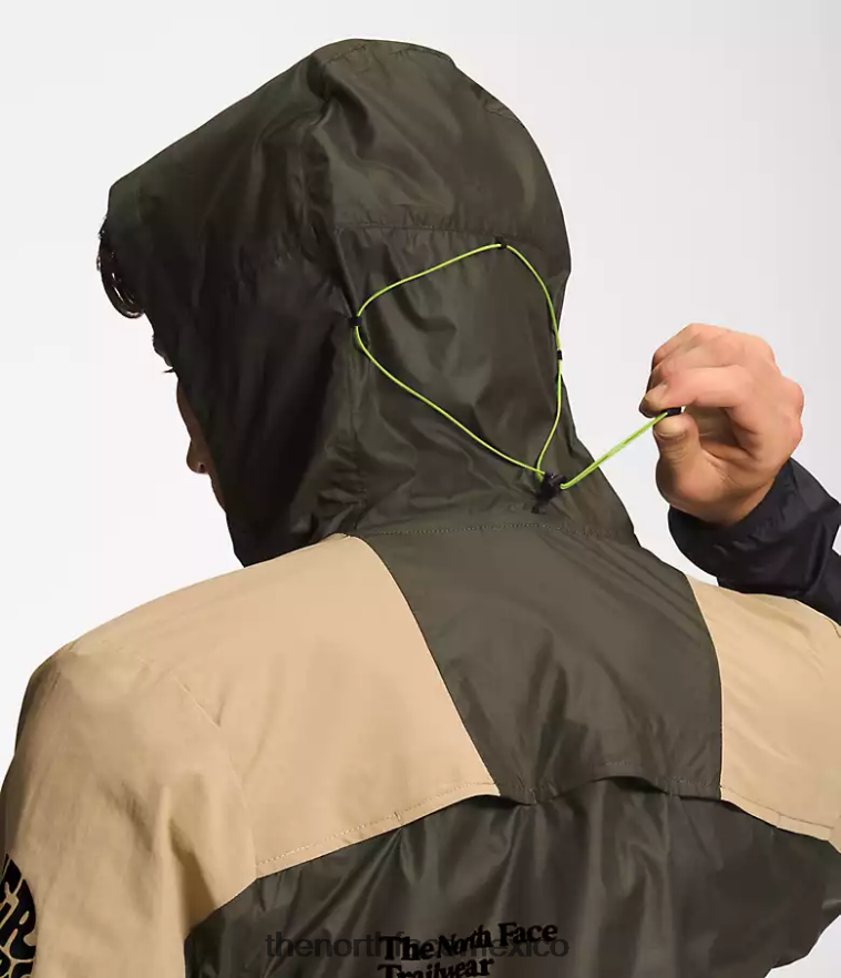 The North Face ropa NFHLJL347 caqui piedra/tnf negro/nuevo verde tuape hombres chaqueta cortavientos trailwear - Image 5
