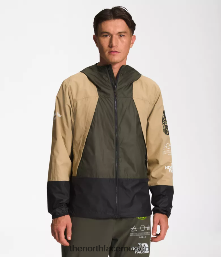 The North Face ropa NFHLJL347 caqui piedra/tnf negro/nuevo verde tuape hombres chaqueta cortavientos trailwear - Image 1