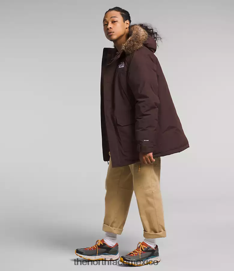 The North Face ropa NFHLJL3 estampado de monograma de mantequilla marrón carbón/mantequilla de almendras hombres parka mcmurdo - Image 2