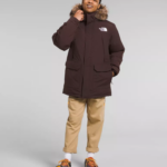 The North Face ropa NFHLJL3 estampado de monograma de mantequilla marrón carbón/mantequilla de almendras hombres parka mcmurdo
