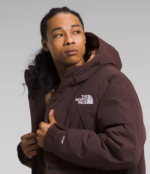 The North Face ropa NFHLJL3 estampado de monograma de mantequilla marrón carbón/mantequilla de almendras hombres parka mcmurdo - Image 5