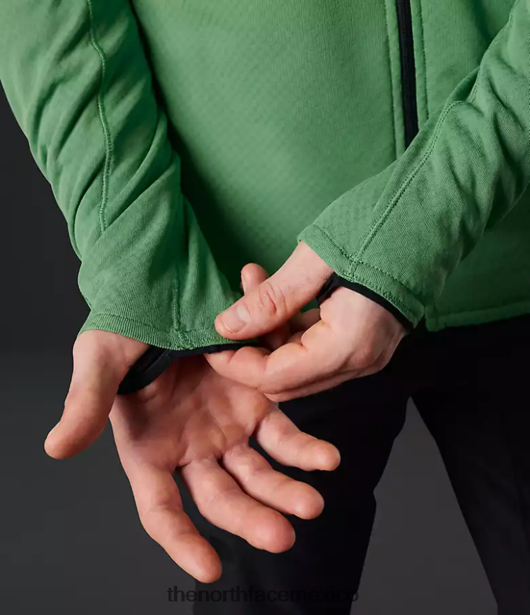 The North Face ropa NFHLJL407 verde hierba intenso hombres Summit Series Futurefleece sudadera con capucha y cremallera completa - Image 5