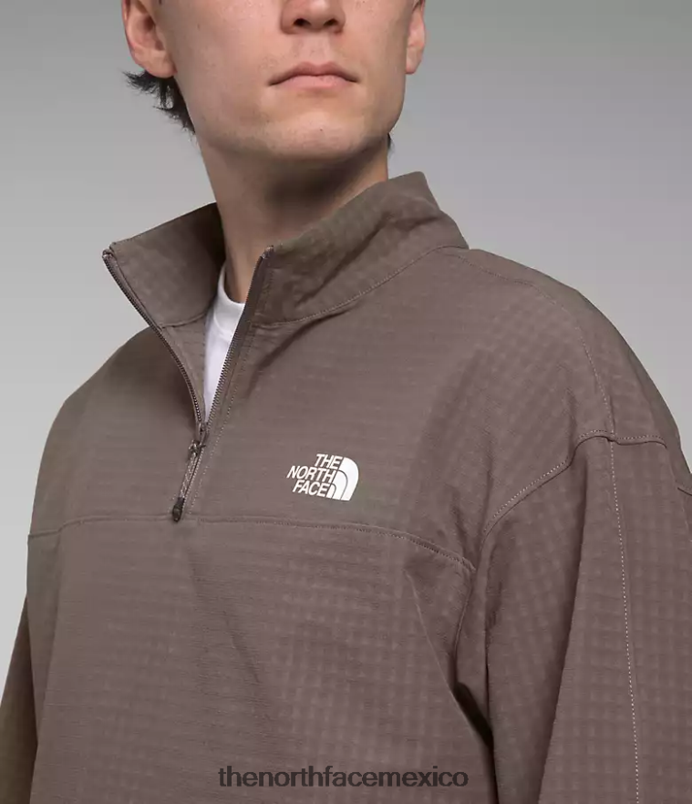 The North Face ropa NFHLJL414 halcón marrón hombres cuadrícula de tekware -zip - Image 4