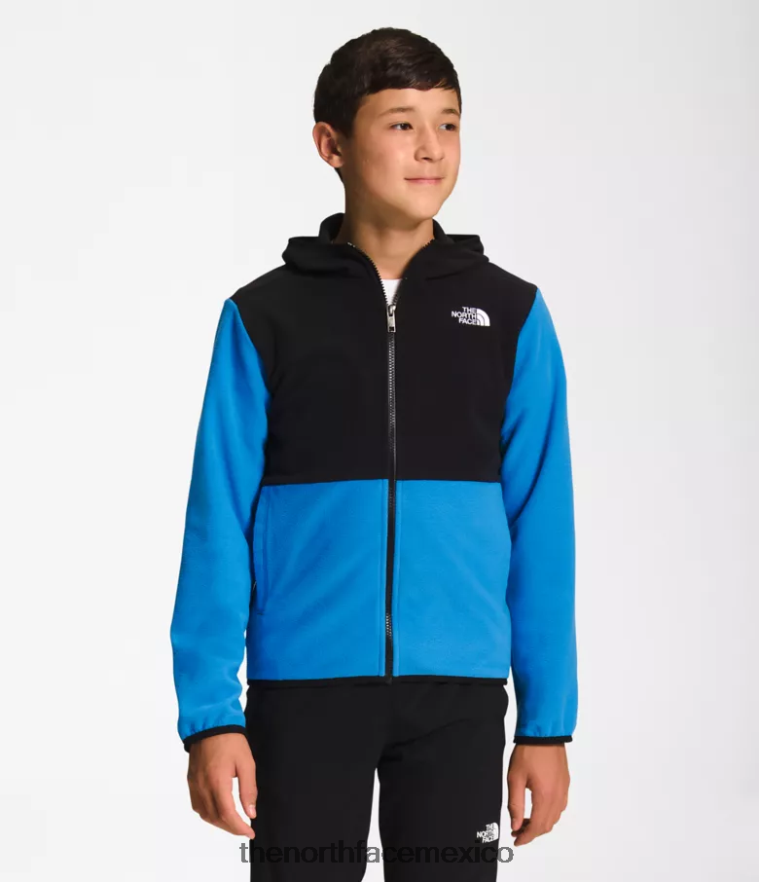 The North Face ropa NFHLJL522 azul súper sónico niños chaqueta con capucha y cierre completo Glacier - Image 1