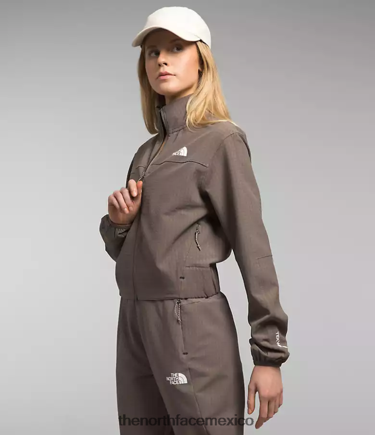 The North Face ropa NFHLJL570 halcón marrón mujer tekware grid con cremallera completa - Image 3