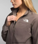 The North Face ropa NFHLJL570 halcón marrón mujer tekware grid con cremallera completa - Image 4