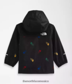 The North Face ropa NFHLJL588 tnf negro tirado logo estampado de cuadrícula bebé chaqueta de lluvia anora - Image 2