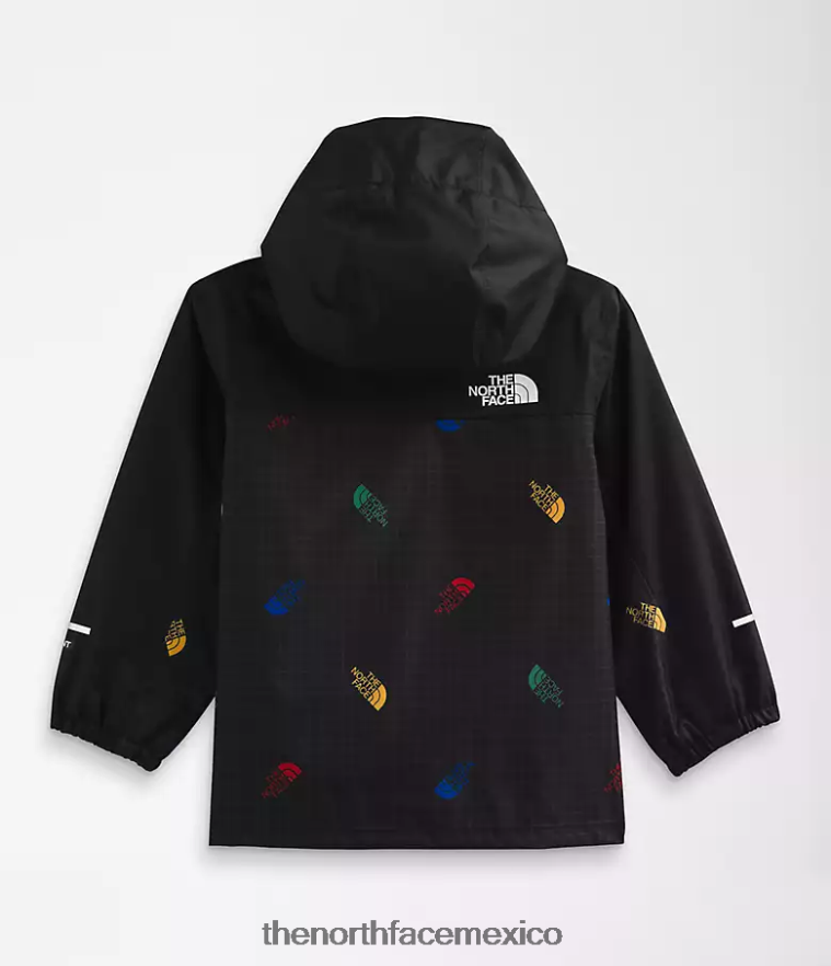 The North Face ropa NFHLJL588 tnf negro tirado logo estampado de cuadrícula bebé chaqueta de lluvia anora - Image 2