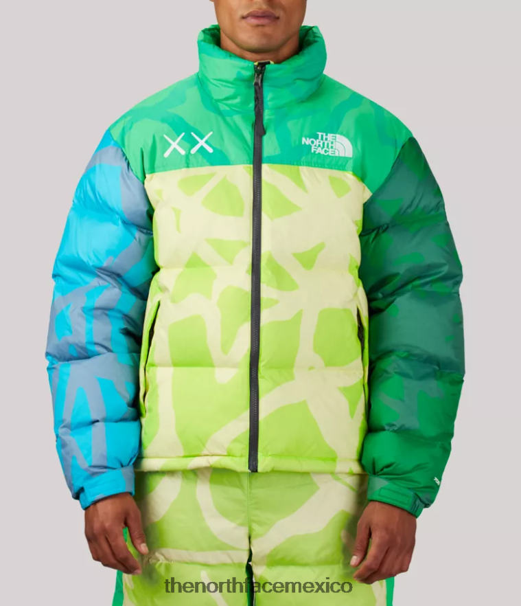 The North Face ropa NFHLJL591 kw safety estampado nuptse verde unisexo chaqueta tnf x kaws retro 1996 nuptse - Image 1