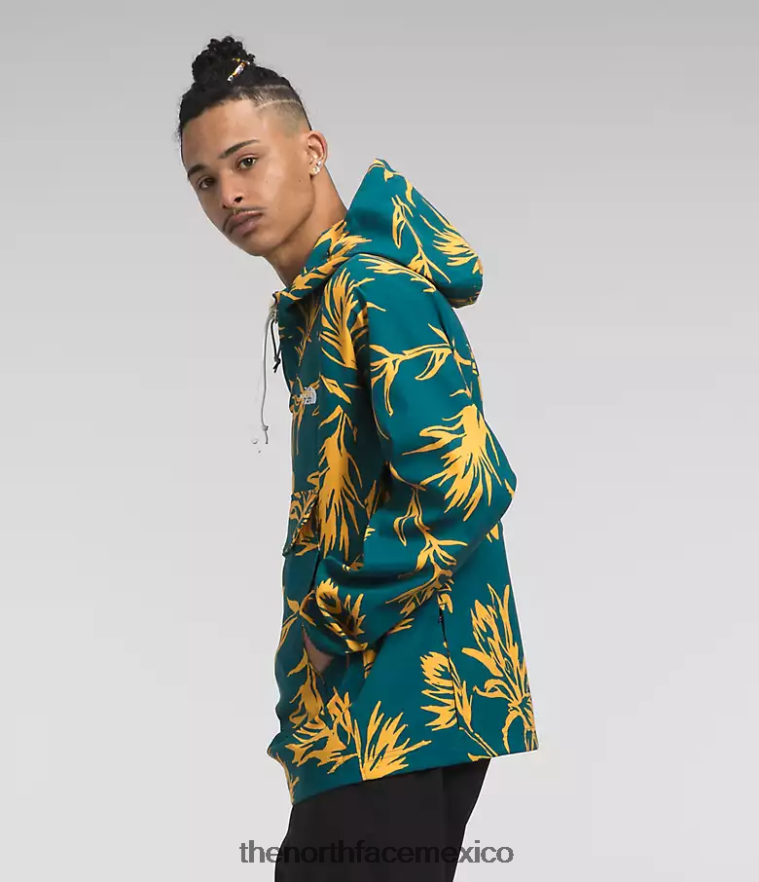 The North Face ropa NFHLJL593 estampado de pincel tropical coral azul hombres jersey clase v - Image 3
