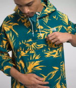 The North Face ropa NFHLJL593 estampado de pincel tropical coral azul hombres jersey clase v - Image 5