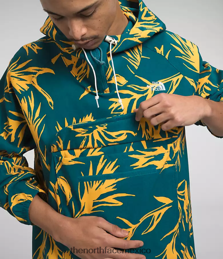 The North Face ropa NFHLJL593 estampado de pincel tropical coral azul hombres jersey clase v - Image 5