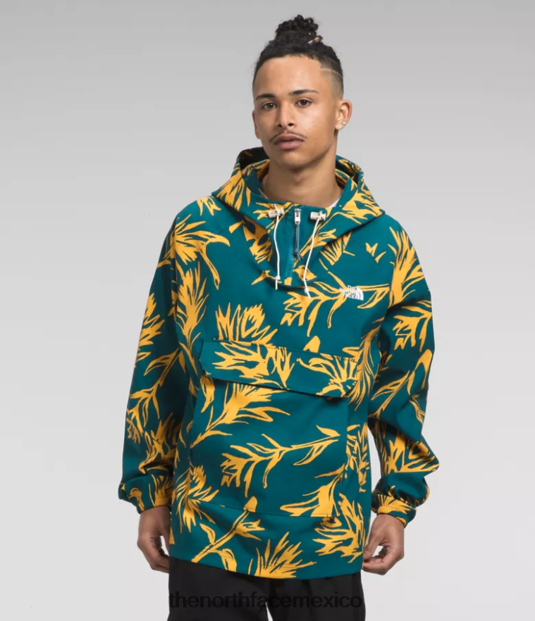 The North Face ropa NFHLJL593 estampado de pincel tropical coral azul hombres jersey clase v - Image 1