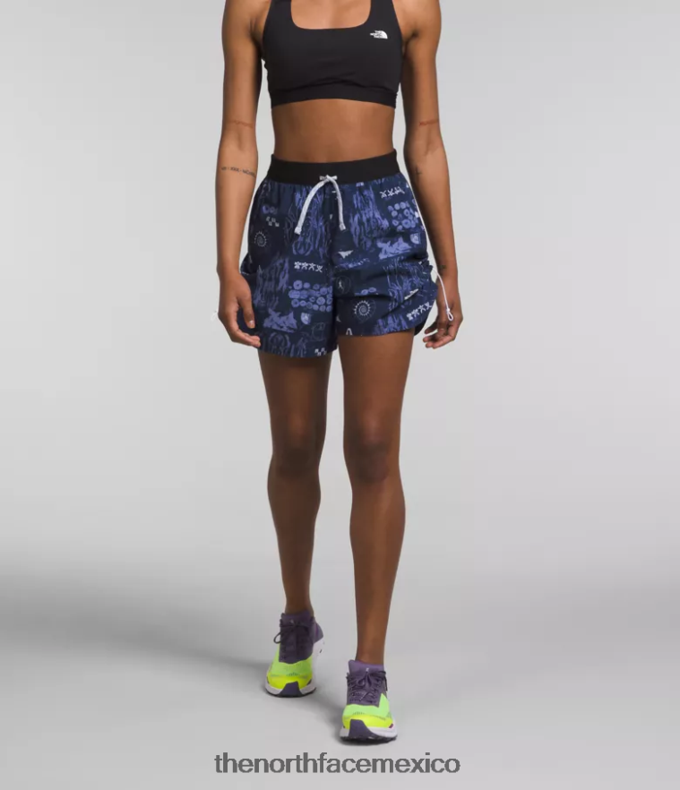 The North Face ropa NFHLJL625 estampado remix de naturaleza en azul marino de la cumbre mujer pantalones cortos trailwear okt - Image 1