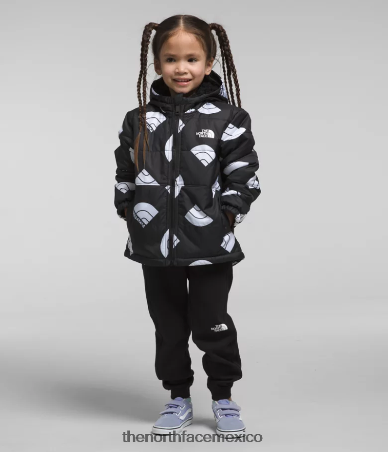 The North Face ropa NFHLJL634 Logotipo tnf negro de próxima generación estampado niños chaqueta reversible con capucha y cremallera completa mt chimbo - Image 1