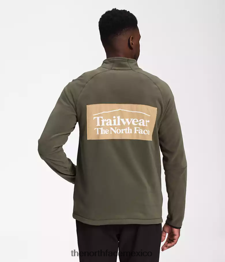 The North Face ropa NFHLJL651 nuevo verde topo/piedra caqui/tnf negro hombres trailwear fantasía cresta -cremallera - Image 2