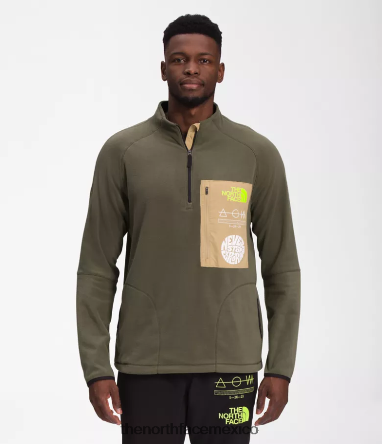 The North Face ropa NFHLJL651 nuevo verde topo/piedra caqui/tnf negro hombres trailwear fantasía cresta -cremallera - Image 1