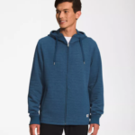 The North Face ropa NFHLJL652 brezo blanco azul sombreado hombres sudadera con capucha y cierre completo, acolchada y con visera larga