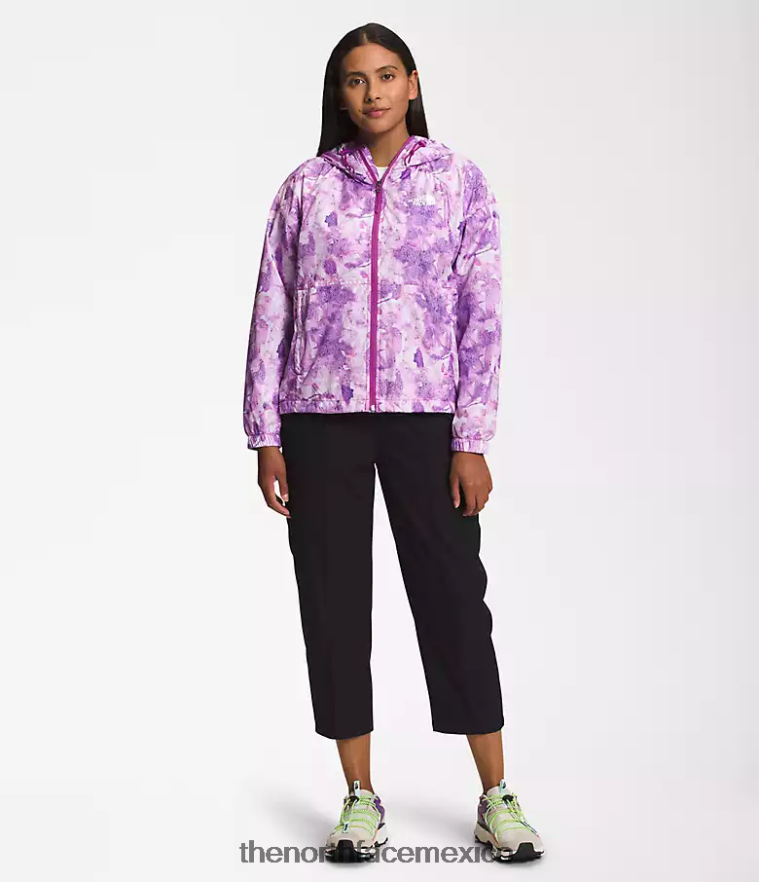 The North Face ropa NFHLJL673 estampado de tinte tonal de flor de cactus púrpura mujer chaqueta hidrenalina 2000-25'' de largo - Image 2