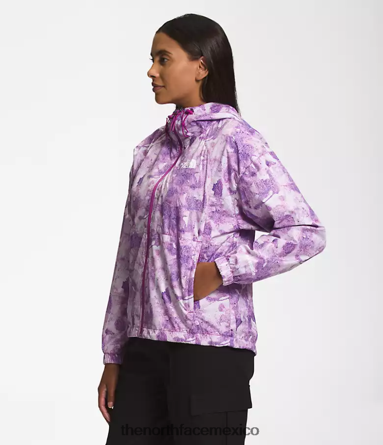 The North Face ropa NFHLJL673 estampado de tinte tonal de flor de cactus púrpura mujer chaqueta hidrenalina 2000-25'' de largo - Image 4