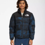 The North Face ropa NFHLJL686 tinte en aerosol azul sombreado niños chaqueta nuptse retro estampada 1996