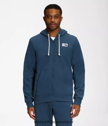 The North Face ropa NFHLJL706 azul sombreado hombres sudadera con capucha y parche Heritage