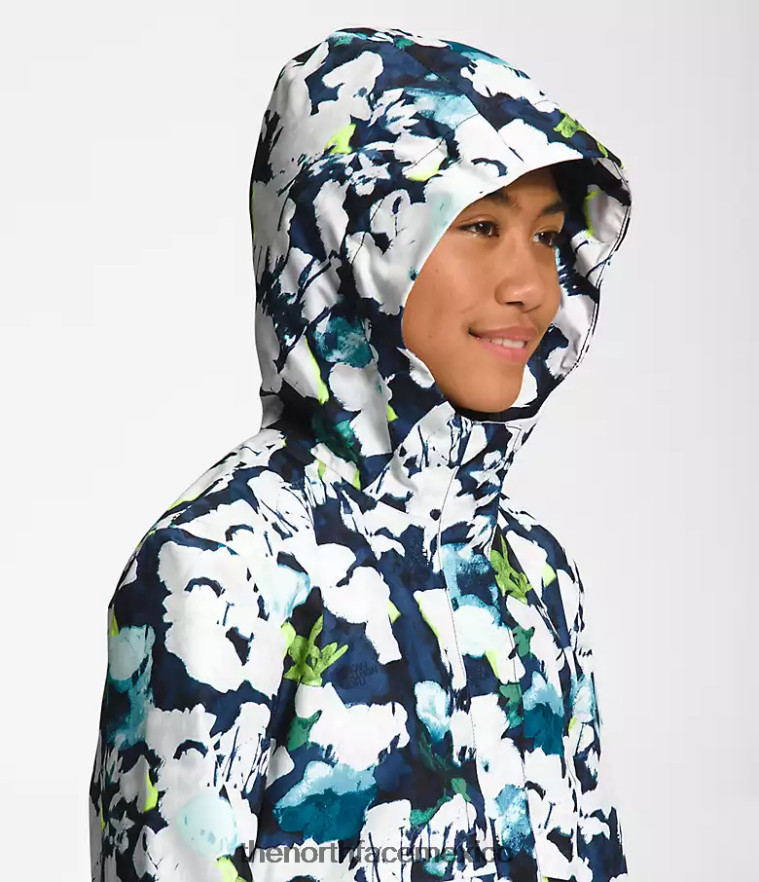 The North Face ropa NFHLJL758 estampado abstracto en azul marino summit niños chaqueta de lluvia anora - Image 4